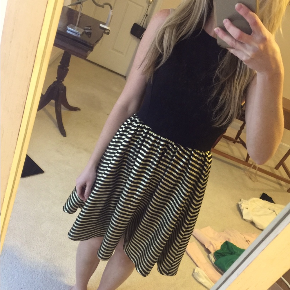 Gold and black dress